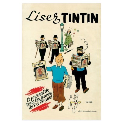 Poster Kunstdruck Lisez TinTin Tim & Struppi, moulinsart