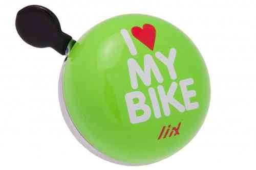 Mini Ding Dong Fahrradklingel I Love My Bike Neon Green, Liix