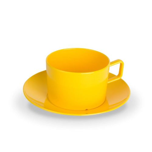 Tasse mit Untertasse 0,20 l PC gelb, kinderzeug