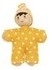 Glückliche Babies Baby Püppchen „gelbe Sterne gestreifte gelbe Mütze“ für Puppenhaus Familie, hape