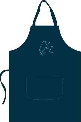 Küchenschürze marineblau violett Tintin Tim und Struppi, Moulinsart