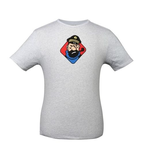 T-Shirt Haddock Flüche grau Tintin Tim und Struppi, Moulinsart