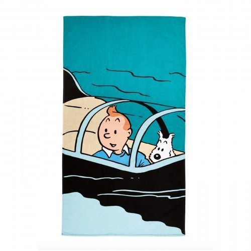 Strandtuch f. Kinder U-Boot Tintin Tim und Struppi, Moulinsart