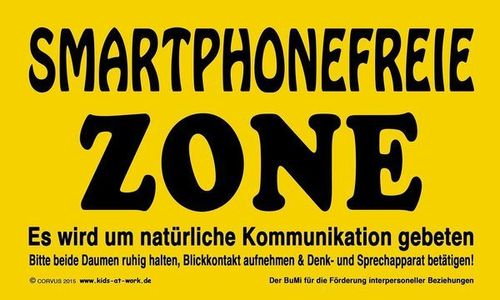 Schild Smartphonefreie Zone, kids at work Corvus